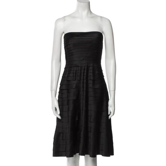Victor Costa Tiered Strapless Corset Knee Length A-Line Cocktail Dress Women's 4